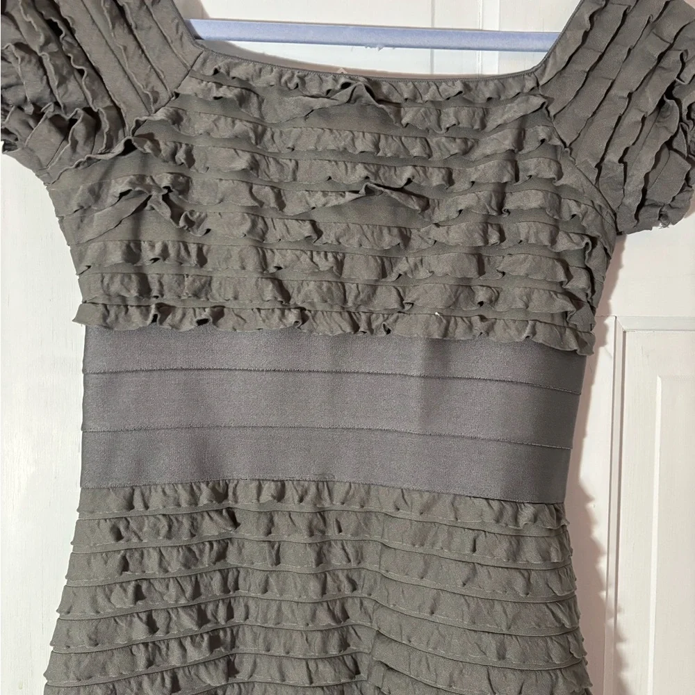 Max Studio Gray Ruffle Dress - Picture 7 of 9